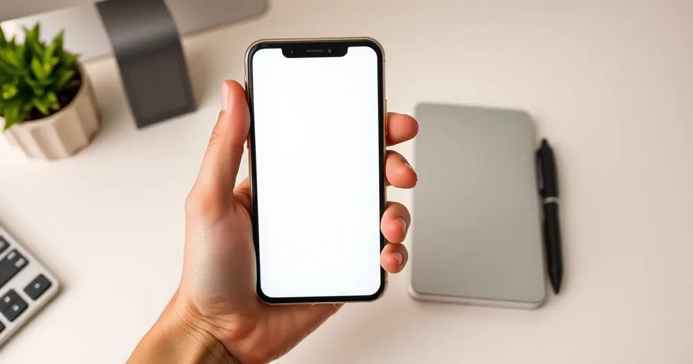 Pessoa segurando celular com aplicativo de loteria aberto na tela