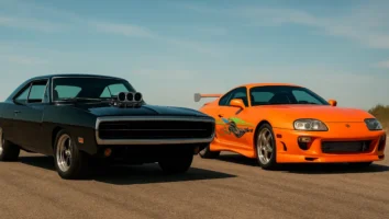 Toretto e O’Conner: Dodge Charger e Supra Laranja em Velozes Famosos