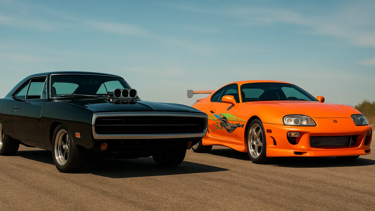 Toretto e O’Conner: Dodge Charger e Supra Laranja em Velozes Famosos